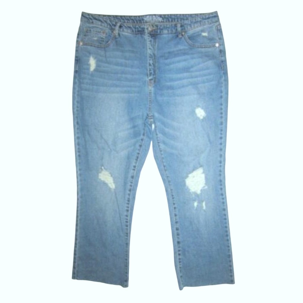 Wild Fable Womens Plus 18 High Rise Crop RIPPED Denim Jeans